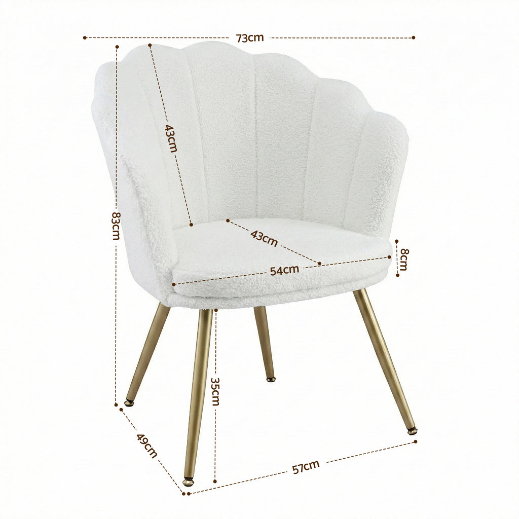 Artiss Armchair Teddy Fleece White Callista
