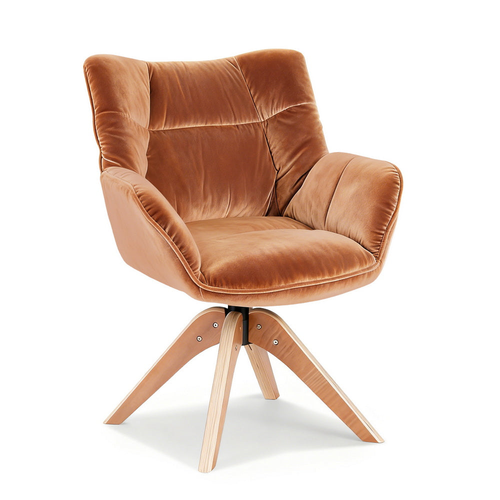 Artiss Swivel Chair Armchair Nursing Velvet Brown