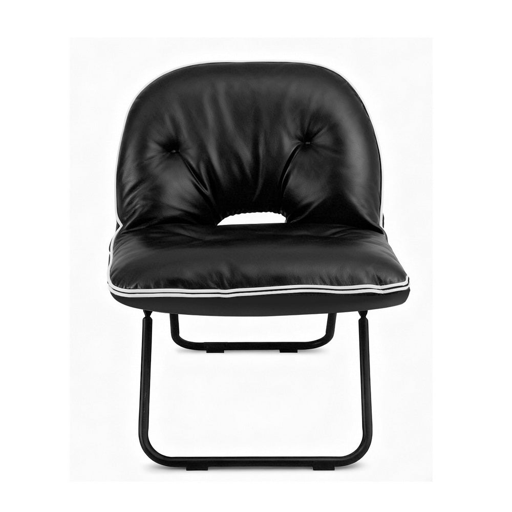 Artiss Foldable Chair 2-In-1 Armchair Lounge Chair Portable Black