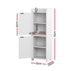 Artiss 2x Bathroom Storage Cabinet 2-Tier Slim Toilet Organizer Adjustable White