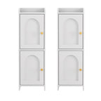 Artiss 2x Bathroom Storage Cabinet 2-Tier Slim Toilet Organizer Adjustable White