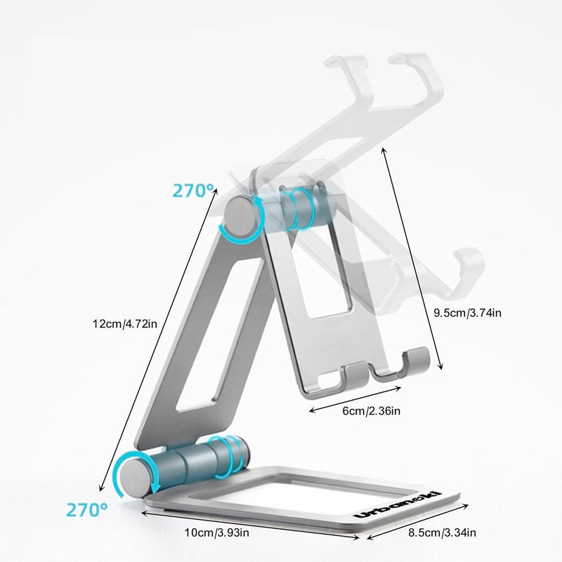Urbanoki Portable Phone Tablet Stand Dual Folding Desk Travel Cradle Dock