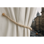 Magnetic weaved rope tieback Linen