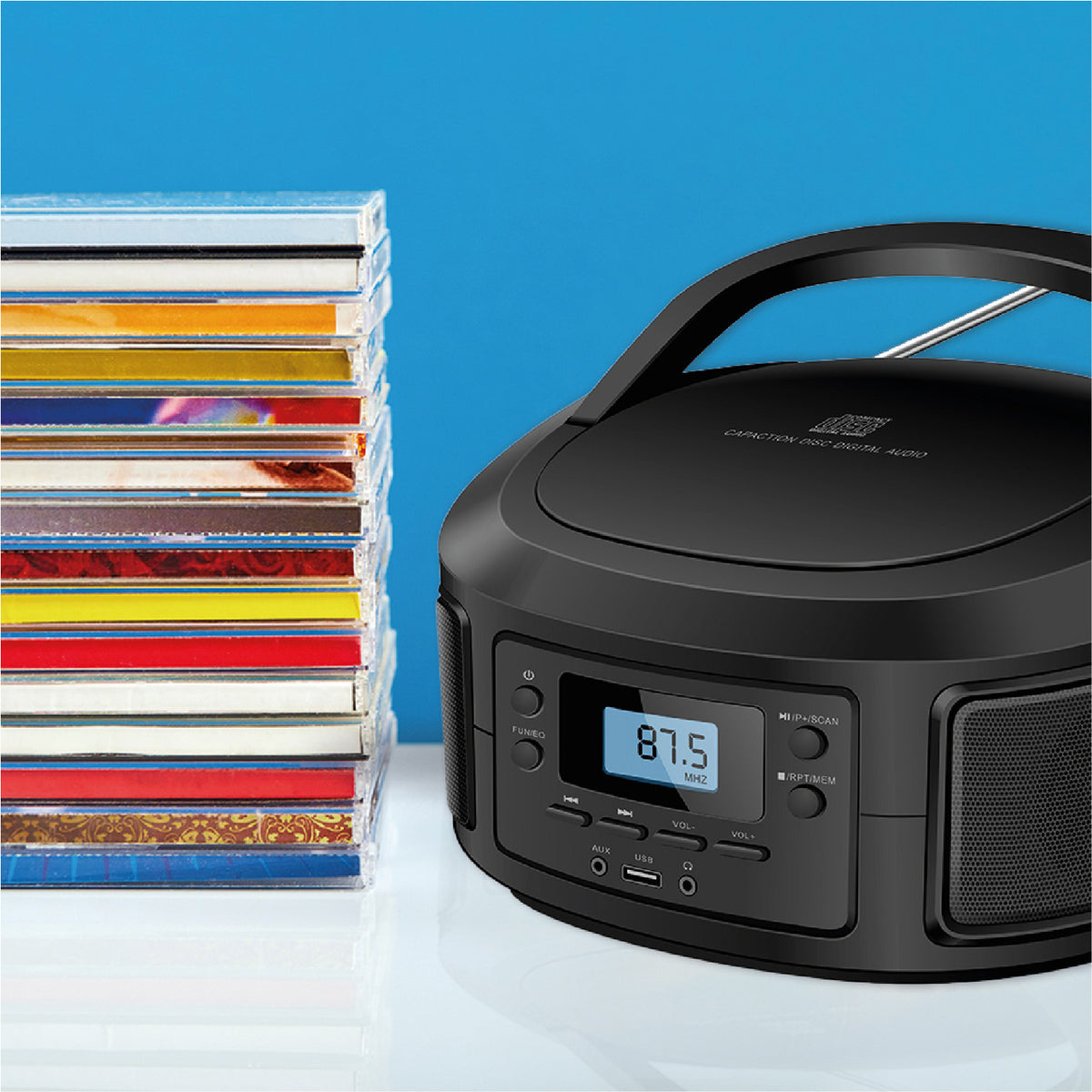 Laser Bluetooth CD/MP3 Boombox - Portable FM Radio Player