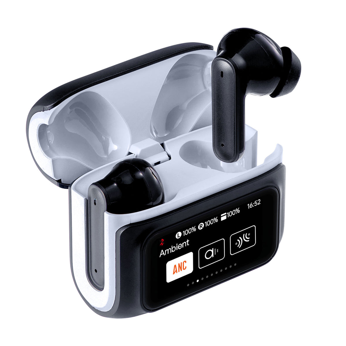 Laser TWS Earbuds ANC with Touch Display Black