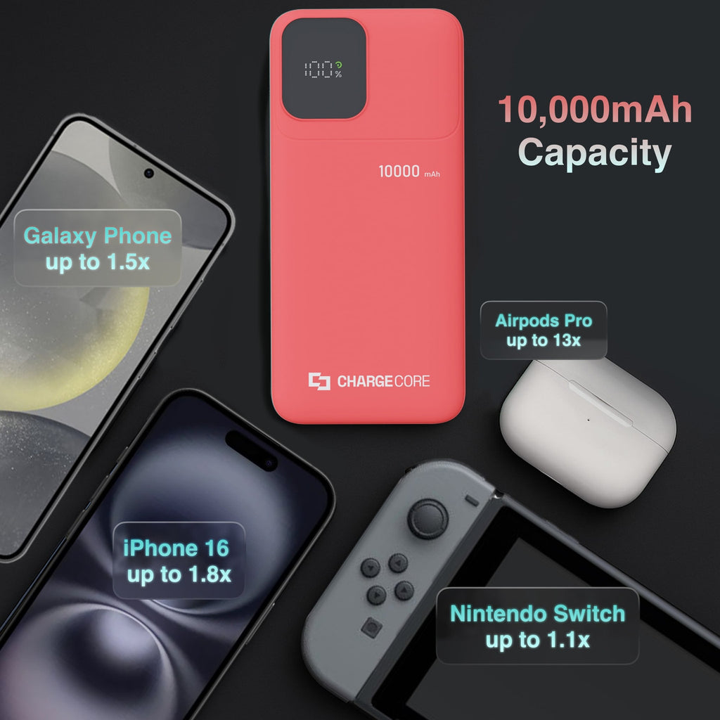 ChargeCore SafeCharge Max 10K - Sunset Coral