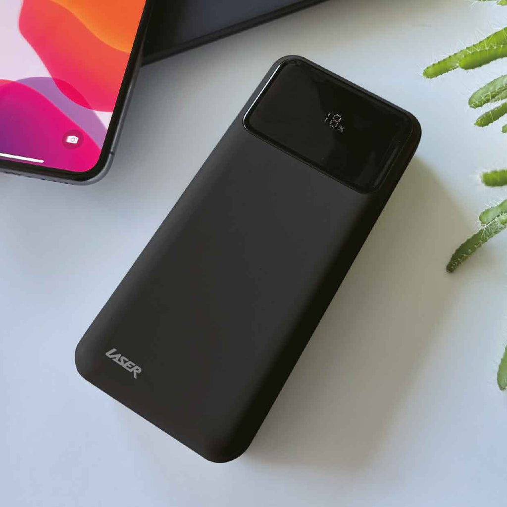 Laser 20000mAh Powerbank 18W PD with LED Black