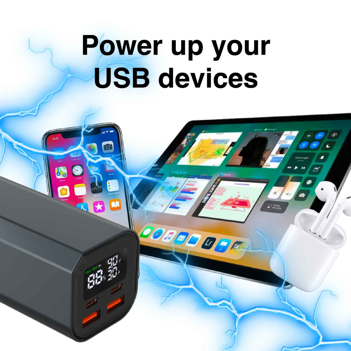 Laser 100W PD 20000mAh Laptop Power Bank Black