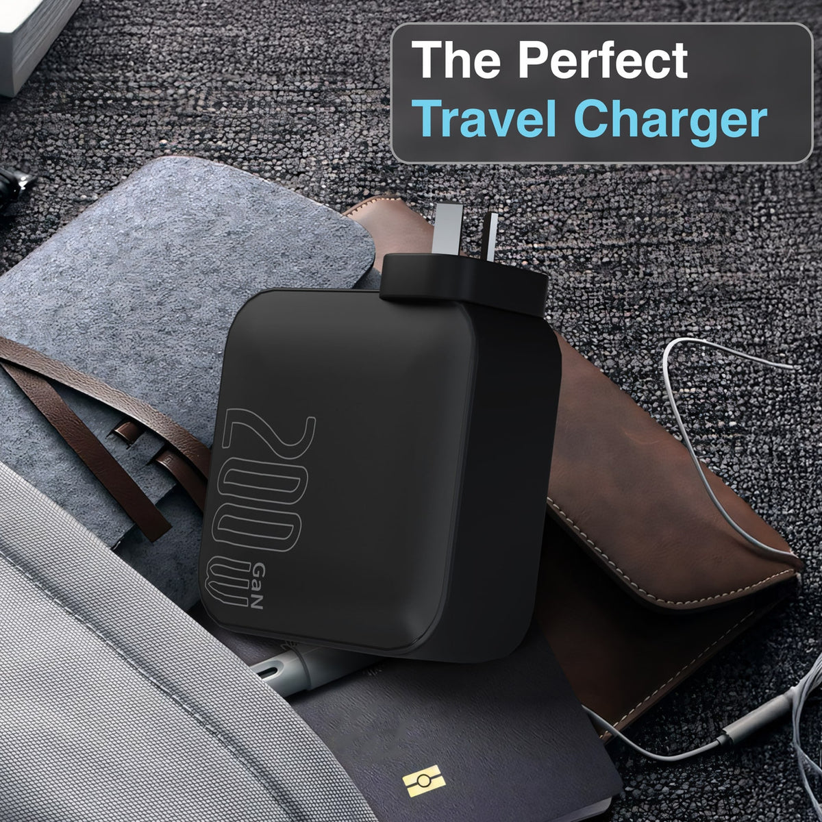 Laser PD3.0 200W GaN Wall Charger Black