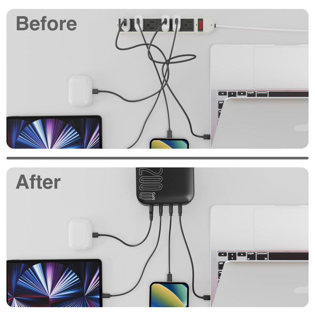 Laser PD3.0 200W GaN Wall Charger Black