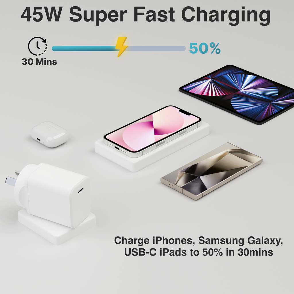 Laser ChargeCore 45W PD GaN USB-C Wall Charger