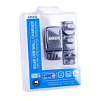 Laser 4-Port USB Travel Charger with Global Adapters