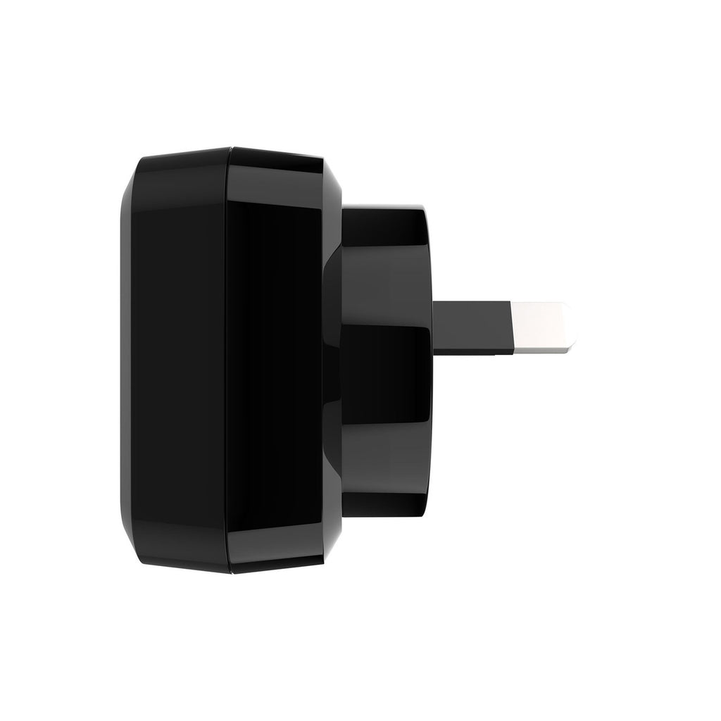 Laser Fast Charging Dual USB Wall Charger with 3 in 1 Cable - Black