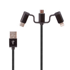 Laser Fast Charging Dual USB Wall Charger with 3 in 1 Cable - Black