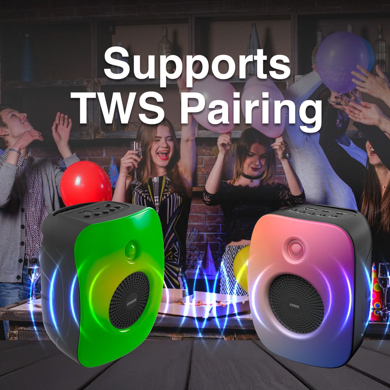 Laser RGB Mini Party Speaker Black