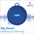 Laser Outdoor Bluetooth Speaker with Mount Blue