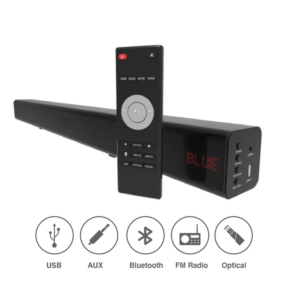 Laser Optical Soundbar with Wireless Sub-woofer