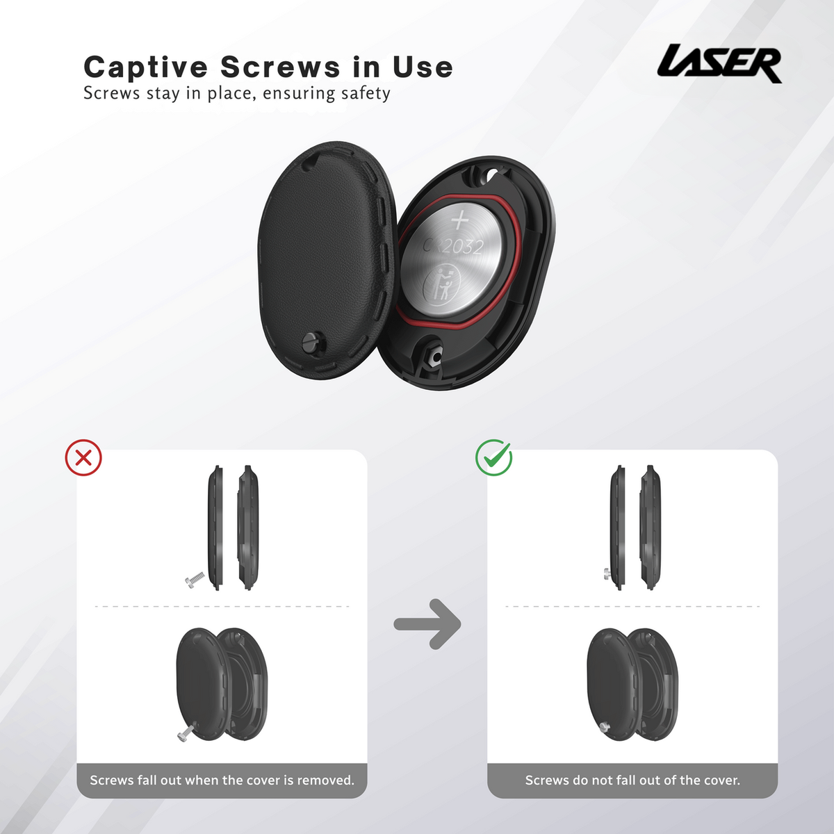 Laser Mini Smart Tag with Apple Find My Tracking Black