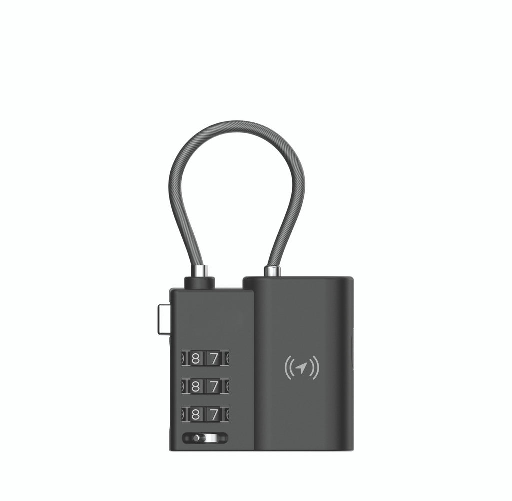 Laser TSA Lock Smart Tag with Rechargeable Battery Black