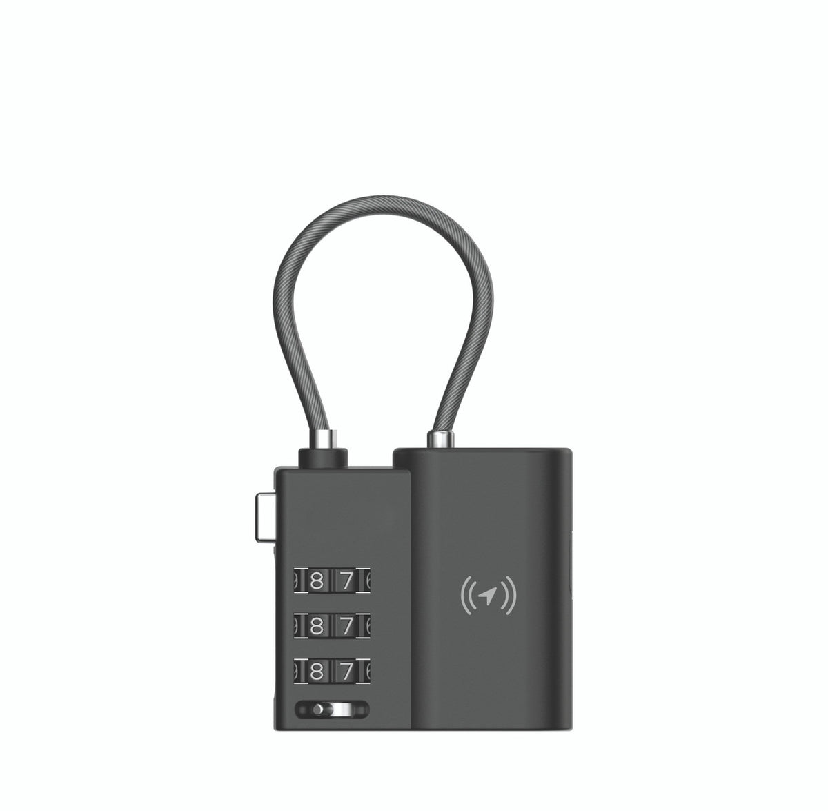 Laser TSA Lock Smart Tag with Rechargeable Battery Black