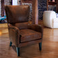Salerno Brown Microfibre High Back Armchair