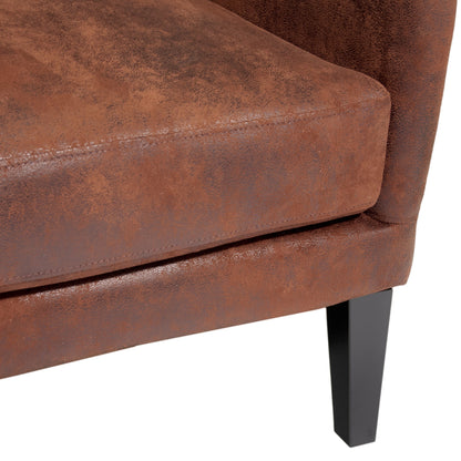 Salerno Brown Microfibre High Back Armchair