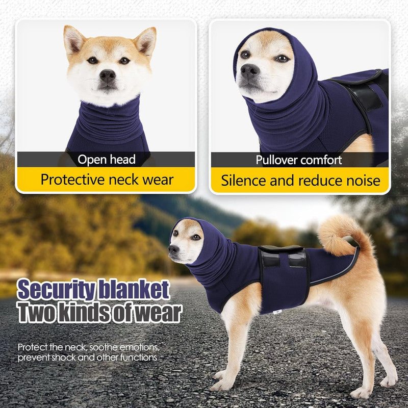 Pet Products Dog Anxiety Vest and Coat, Vet Visits and Separation - Keep Pet Calm, Dog Jacket for Thunder, Fireworks, Anti Anxiety Vest for Dogs and Cat Body and Ear, Green, L