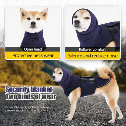 Pet Products Dog Anxiety Vest and Coat, Vet Visits and Separation - Keep Pet Calm, Dog Jacket for Thunder, Fireworks, Anti Anxiety Vest for Dogs and Cat Body and Ear, Dark Blue, XL