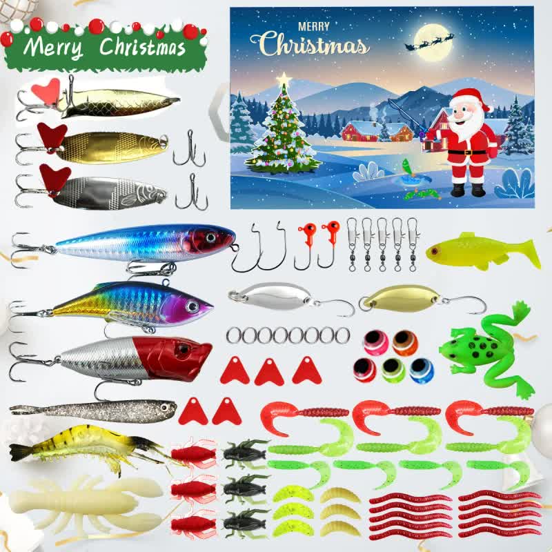 Fishing Lures Tackle Set for Fisher Men, Father, Granpa, Boys - 2025 Christmas Surprise Gift 78pcs