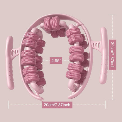 Lymphatic Drainage Massager,Cellulite Massage Roller,Body Sculpting Machine，Thighs Massager, Manual Leg Roller，Relaxing Muscles,360 °28 Wheels Anti Cellulite Roller for Legs (Pink)