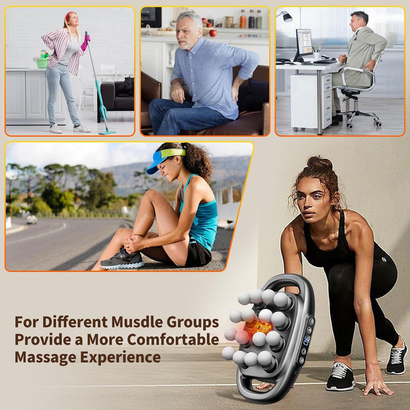 16-Head Massage Gun Set, Deep Tissue Percussion Massager with 3 Modes & 30 Intensities,Quiet Muscle Massage Gun for Back,Shoulders, Legs, Foot, Body Muscle Pain Relief Christmas gifts