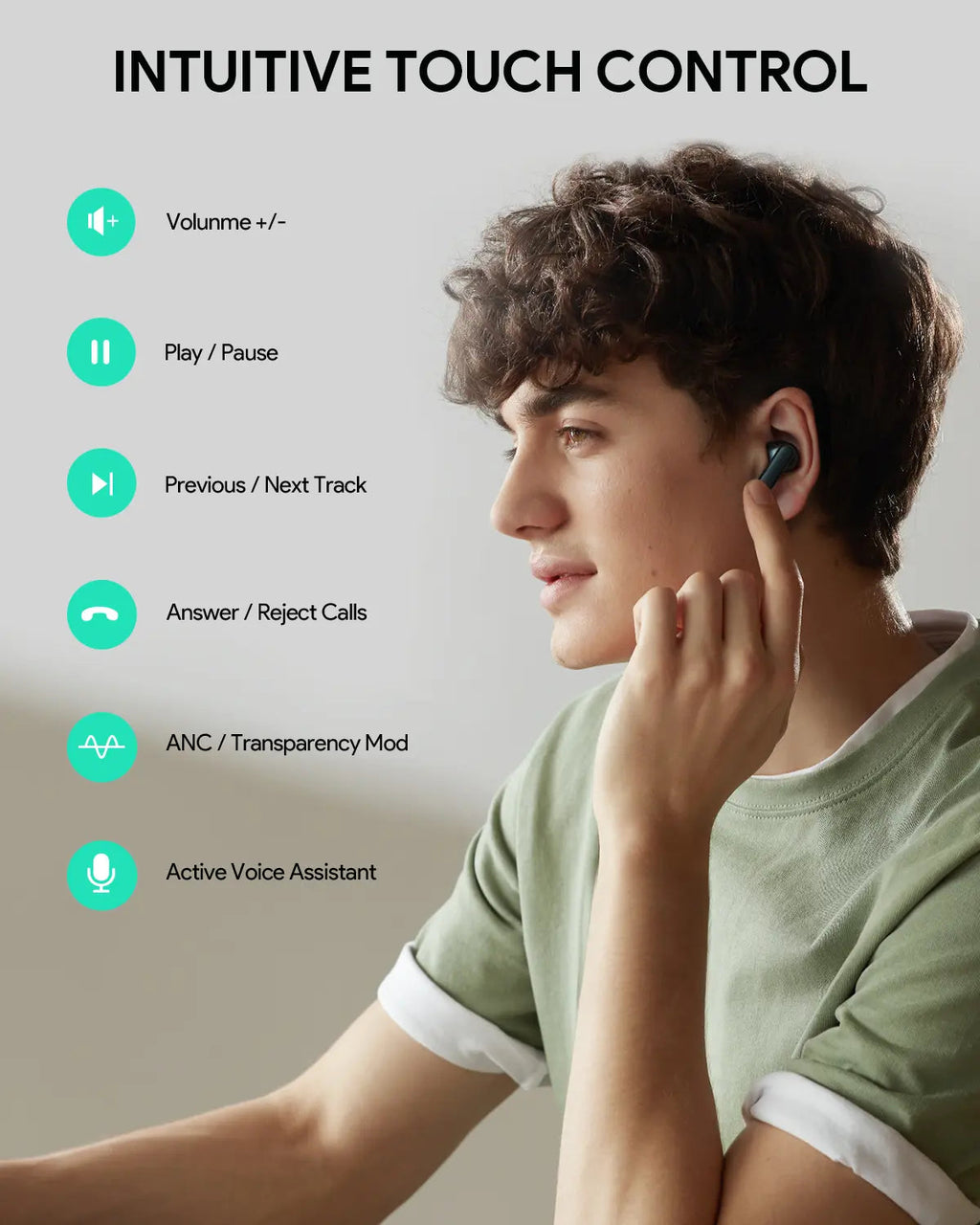 Aukey True Wireless Earbuds With Noise Cancelling MOVE MINI NC (EP-M1NC)