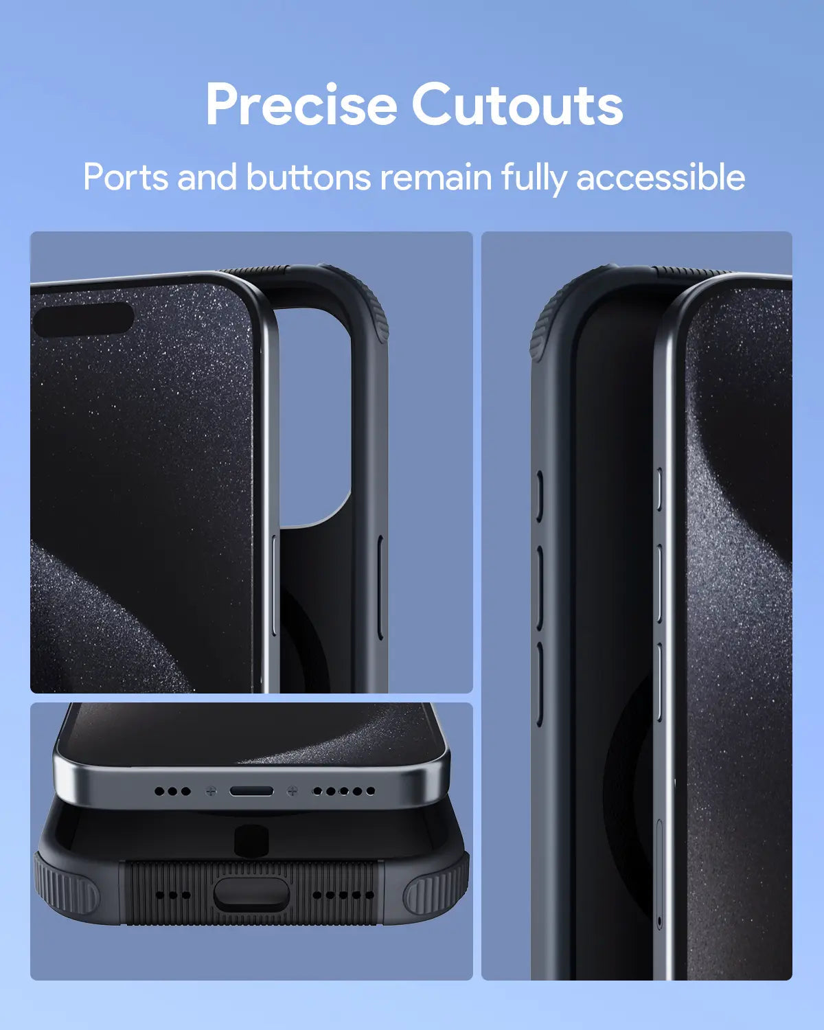 Aukey Urban Guard Elite Magnetic Hard-Shell iPhone 15 Pro Max Phone Case - Dark Gray (UG10D)