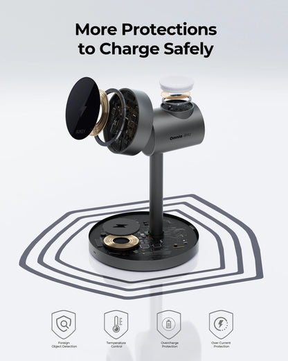 Aukey MagFusion 3-in-1 Qi2 Magnetic Fast Wireless Charging Station (LC-MC311)
