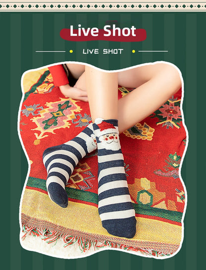 Christmas gift  Christmas Socks Combed Cotton 4 Pair Medium Socks Gift Box