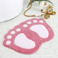 Faux Wool Bathroom Mat Super Absorbent Mat Paw Shaped Mat Non Slip Mat Machine - Pink - Size 60-90cm