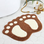 Faux Wool Bathroom Mat Super Absorbent Mat Paw Shaped Mat Non Slip Mat Machine - Red - Size 50-80cm