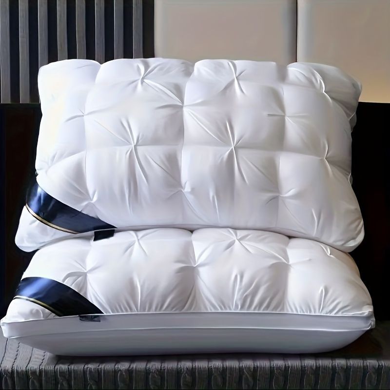 Luxury Pillow Quilted Pillow High-Quality Pillow Comfortable Pillow Bedding - White - Size 900g high pillow