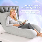 Maternity Pillow U-Shaped Pregnancy Pillow Pregnancy Body Pillow Breastfeeding - Gray - Size 70-130cm