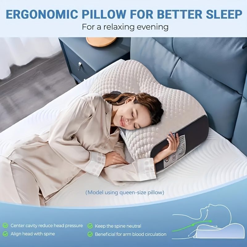 Knitted Neck Pillow Ultra Soft Pillow Breathable Pillow Moisture Wicking Pillow - White - Size 500g