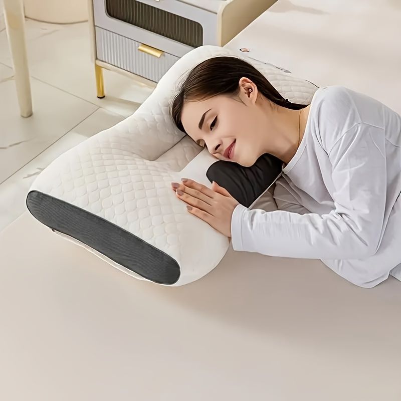 Knitted Neck Pillow Ultra Soft Pillow Breathable Pillow Moisture Wicking Pillow - White - Size 700g