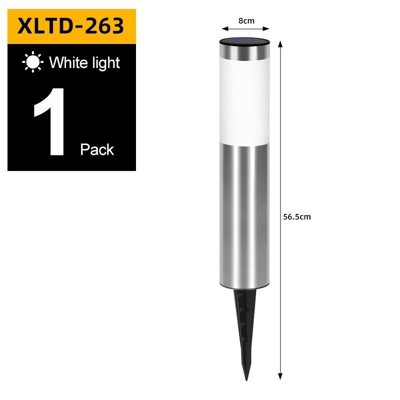 solar lawn lights, stainless steel outdoor lights, 3-LED garden lights, waterproof outdoor lights, modern outdoor lighting, cylindrical solar lights, Australian outdoor lights - Black warm light - Size 1PCS