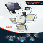 solar outdoor light, motion sensor wall light, waterproof led light, rotatable solar panel, Australian outdoor lighting, energy saving garden light, dusk to dawn light - White light - Size 1PCS