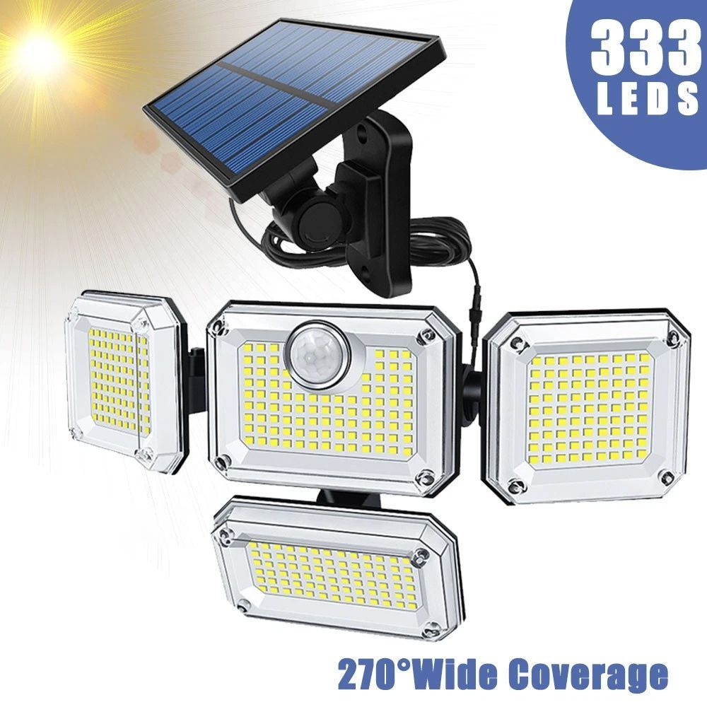 solar outdoor light, motion sensor wall light, waterproof led light, rotatable solar panel, Australian outdoor lighting, energy saving garden light, dusk to dawn light - White light - Size 4PCS