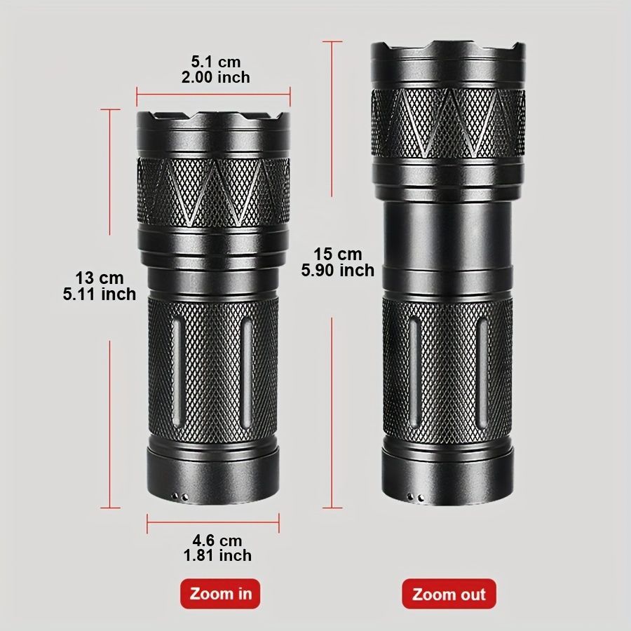 outdoor flashlight, 4800 lumen flashlight, zoomable flashlight, type-c rechargeable flashlight, long range flashlight, camping light, hiking light, Australian outdoor gear - Black - Size 30W