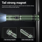 powerful flashlight, rechargeable flashlight, magnetic flashlight, outdoor lighting, long-range flashlight, 12W flashlight, camping light, work light, hands-free light - Black - Size 12W