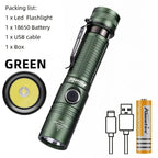 powerful flashlight, rechargeable flashlight, magnetic flashlight, outdoor lighting, long-range flashlight, 12W flashlight, camping light, work light, hands-free light - Black - Size 12W