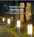 Solar Lawn Lights Stainless Steel Outdoor Lights 3-LED Garden Lights Waterproof - Silver - toned warm light - Size 1PCS