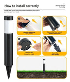Solar Lawn Lights Stainless Steel Outdoor Lights 3-LED Garden Lights Waterproof - Silver - toned warm light - Size 1PCS
