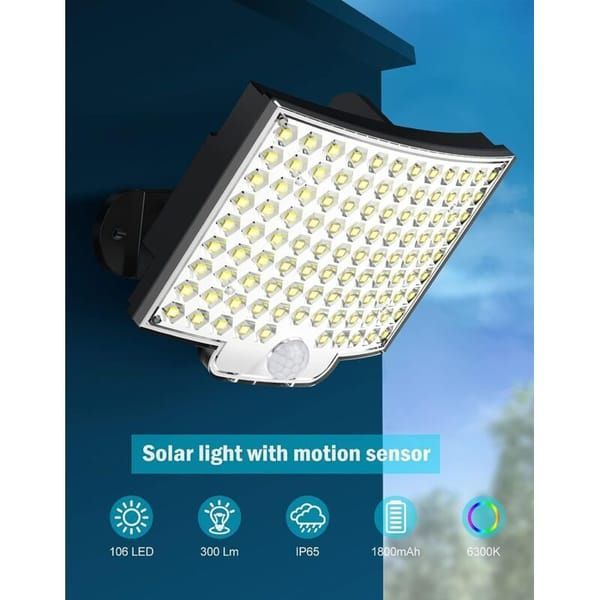 Solar Outdoor Light Motion Sensor Light Garden Lighting Porch Light Driveway - Black - Size 240LED